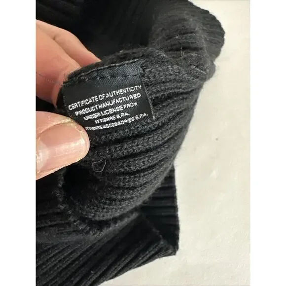 Versace Black Argyle Ribbed Knit Sweater Pullover Women Size M - Picture 8 of 8